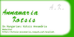 annamaria kotsis business card